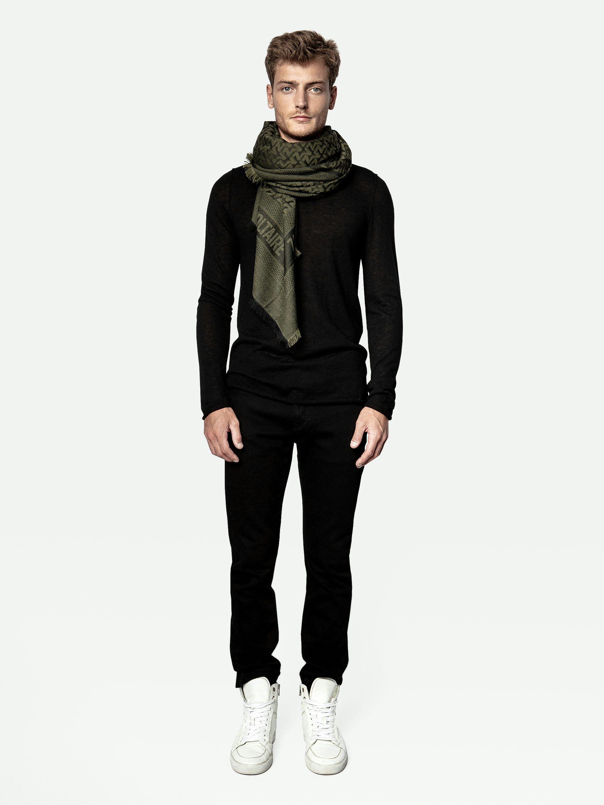 ZV Initiale Glenn Scarf - Large jacquard scarf with ZV monogram.